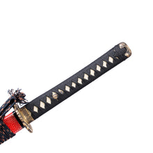 Load image into Gallery viewer, Skark Skin Red Saya Samurai Sword katana Sunflower Copper Tsuba Folding Steel Clay Tempered Real Hamon Japanese Sword