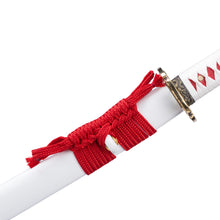 Load image into Gallery viewer, Folding Steel Oil Quenched Red Blade Golden Chinese Dragon Red And White Color Theme Katana