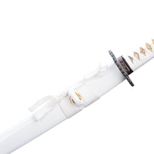 Load image into Gallery viewer, White Katana Alloy Sunflower Tsuba 1060 Steel Oil Quenched Samurai Sword