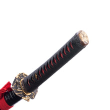 Load image into Gallery viewer, T10 Steel Clay Tempered Copper Phoenix Tsuba Hand Carved Saya Japanese Samurai Sword