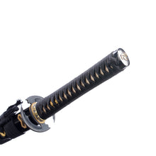 Load image into Gallery viewer, Black Ninja Katana Carved Saya 9260 Steel Oil Quenched Japanese Sword