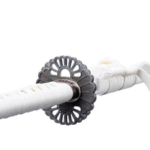 Load image into Gallery viewer, White Katana Alloy Sunflower Tsuba 1060 Steel Oil Quenched Samurai Sword