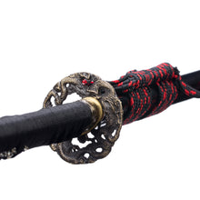 Load image into Gallery viewer, Chinese Dragon Katana Red and Black Color Theme Japanese Sword Real Sword