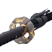 Load image into Gallery viewer, Dragon Theme Katana 9260 Spring Steel Blue Blade White Hamon Samurai Sword