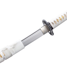 Load image into Gallery viewer, White Katana Alloy Sunflower Tsuba 1060 Steel Oil Quenched Samurai Sword