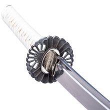 Load image into Gallery viewer, White Katana Alloy Sunflower Tsuba 1060 Steel Oil Quenched Samurai Sword