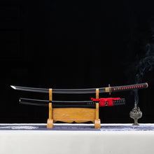 Load image into Gallery viewer, T10 Steel Clay Tempered Copper Phoenix Tsuba Hand Carved Saya Japanese Samurai Sword