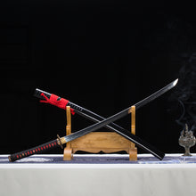 Load image into Gallery viewer, T10 Steel Clay Tempered Copper Phoenix Tsuba Hand Carved Saya Japanese Samurai Sword