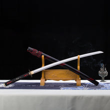 Load image into Gallery viewer, Chinese Dragon Katana Red and Black Color Theme Japanese Sword Real Sword