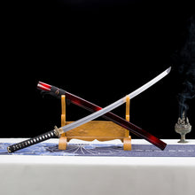 Load image into Gallery viewer, Red Black Saya Alloy Dragon Japanese Samurai Sword