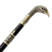 Load image into Gallery viewer, Cane Sword Retro Bronze Eagle Head Folding Steel Rbony Cane with Sword
