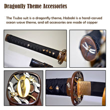 Load image into Gallery viewer, Honsanmai Blade Katana Dragonfly Tsuba Japanese Sword Sharpened Real Yokote
