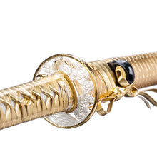 Load image into Gallery viewer, Golden Katana 9260 Steel Golden Leather Japanese Samurai Sword
