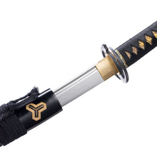 Load image into Gallery viewer, Black Ninja Katana Carved Saya 9260 Steel Oil Quenched Japanese Sword
