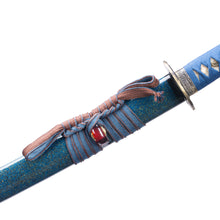 Load image into Gallery viewer, Blue Theme Japanese Sword 9260 Spring  Steel Blue Blade White Hamon Samurai Sword
