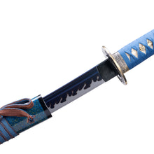 Load image into Gallery viewer, Blue Theme Japanese Sword 9260 Spring  Steel Blue Blade White Hamon Samurai Sword
